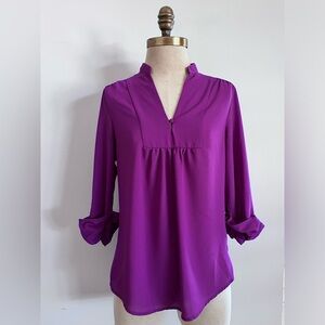 Brixon Ivy 3/4 Sleeve Fuchsia Blouse